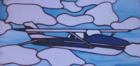 stained glass airplane window