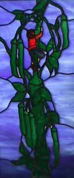 stained glass jack and the beanstalk window