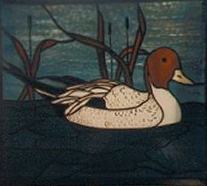 stained glass duck window