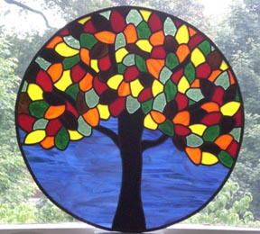 stained glass tree window