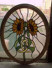 stained glass sunflower window