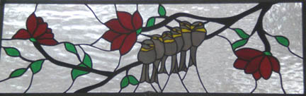 stained glass birds window
