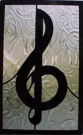 stained glass treble clef window