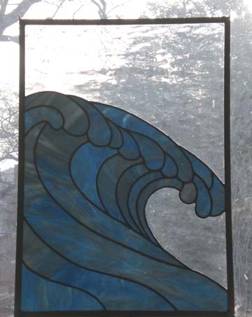 stained glass wave window