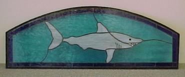 stained glass shark window