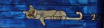 stained glass cat window
