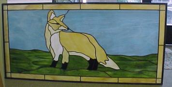 stained glass fox window