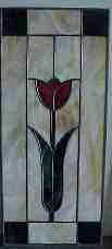 stained glass tulip window