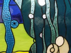 stained glass fish window