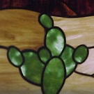 stained glass cactus window