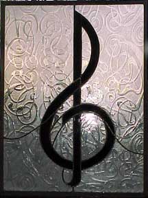 stained glass  treble clef window