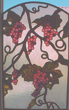 stained glass grape window