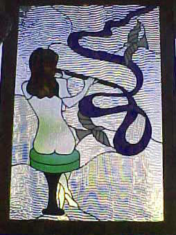 stained glass flute window