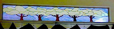 stained glass trees window