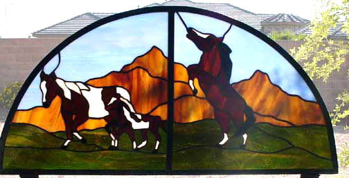 stained glass horses window