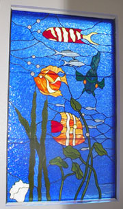 stained glass fish window