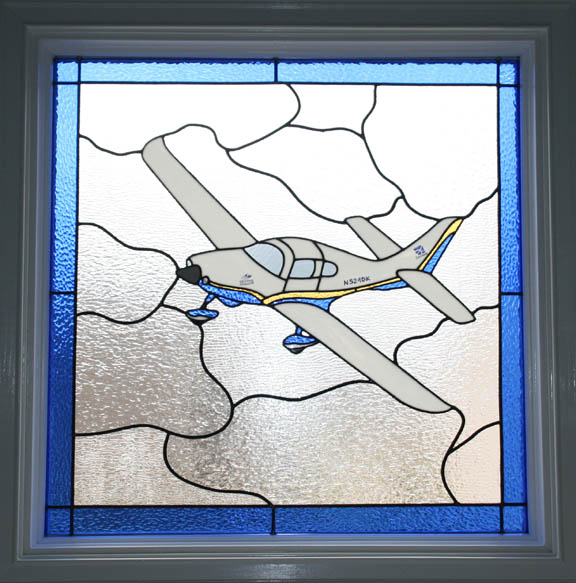 stained glass airplane window
