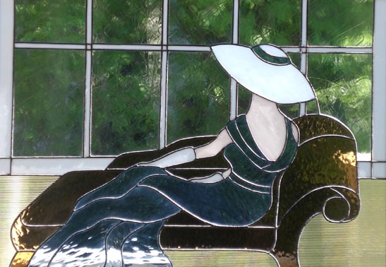 stained glass lady window
