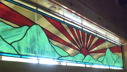 stained glass sun window