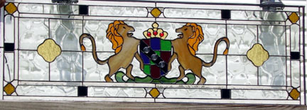 stained glass code of arms window