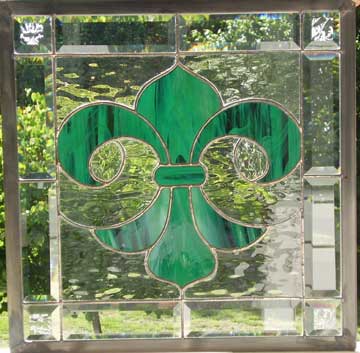 stained glass fleur-de-lis window