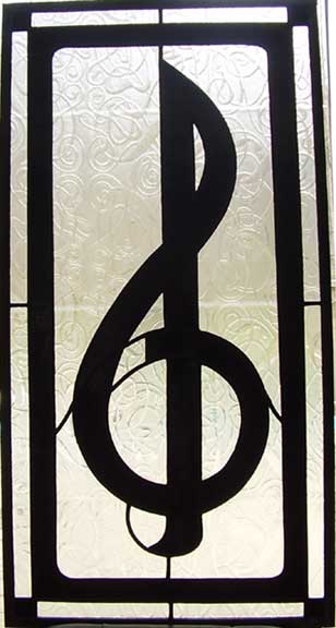stained glass greble clef window