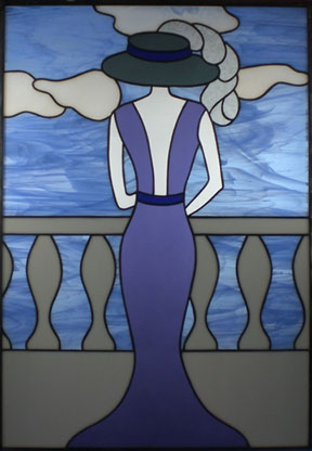 stained glass lady window