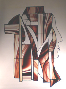 stained glass lady window