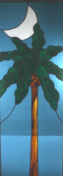 stained glass palm tree window