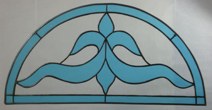 blue stained glass window
