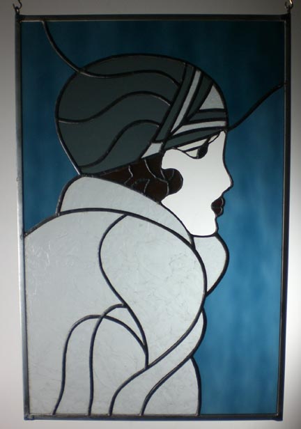 stained glass lady window