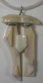 cream fused glass necklace
