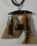 brown fused glass necklace
