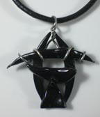 black fused glass necklace
