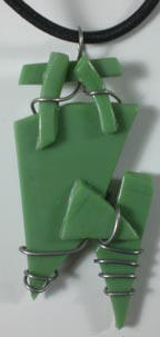 green fused glass necklace