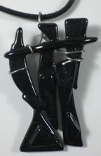 black fused glass necklace