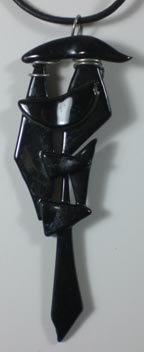 black fused glass necklace