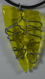 yellow fused glass necklace