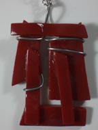 red fused glass necklace