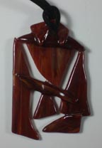 red fused glass necklace