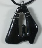 black fused glass necklace