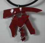red stained glass necklace