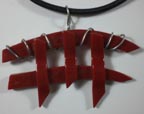 red stained glass necklace