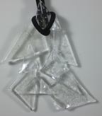 clear fused glass necklace