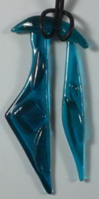 teal fused glass necklace