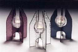 Stained Glass Candle Holders in clear, charcoal and lavender
