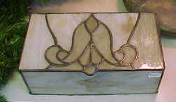 Stained Glass Brown Box with hinged lid