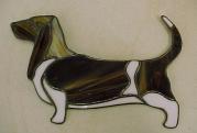 stained glass basset hound