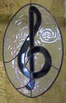 stained glass treble clef