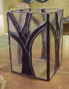 stained glass candle shield